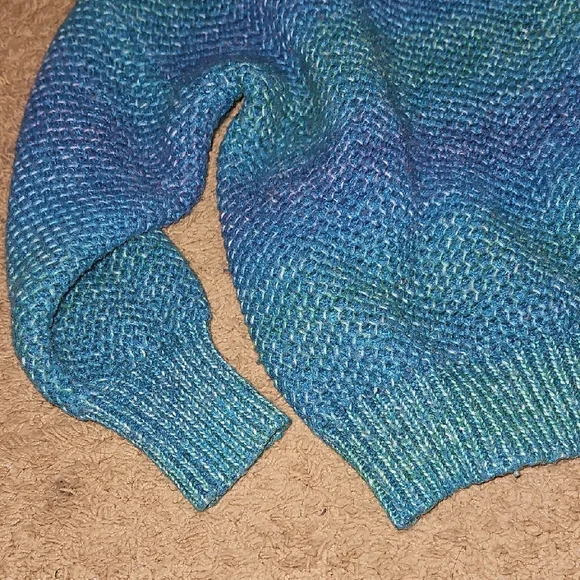 Cozy Knit Blue Turtleneck Sweater - Picture 2 of 4